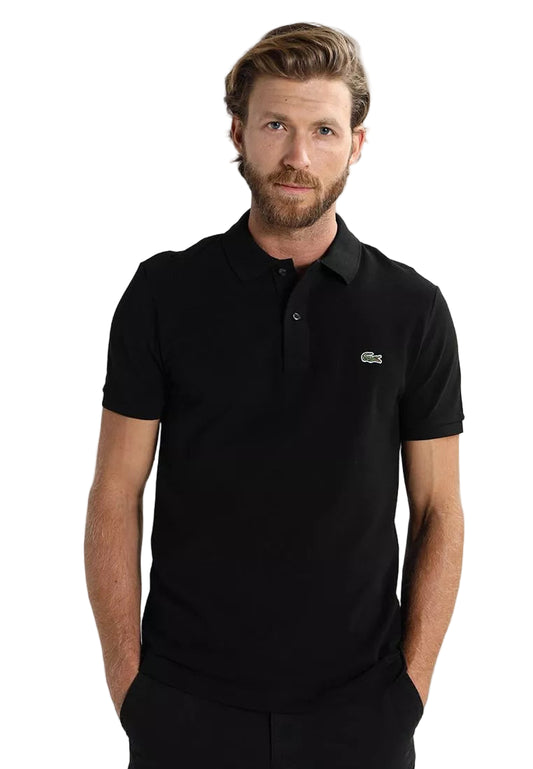 Polo Lacoste noir homme coupe slim avec logo brodé