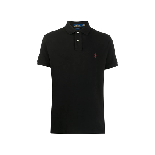 polo ralph lauren homme noir slim fit red pony vue de face
