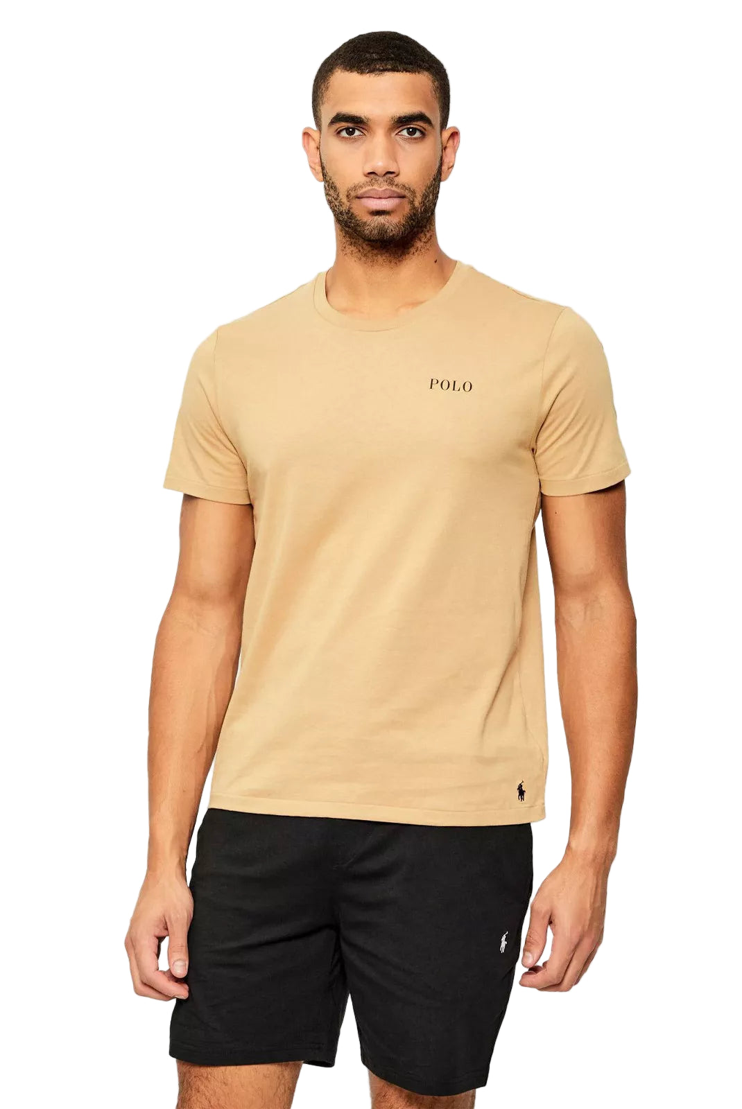 T-shirt Ralph Lauren Classic Camel logo POLO cœur – vue avant portée