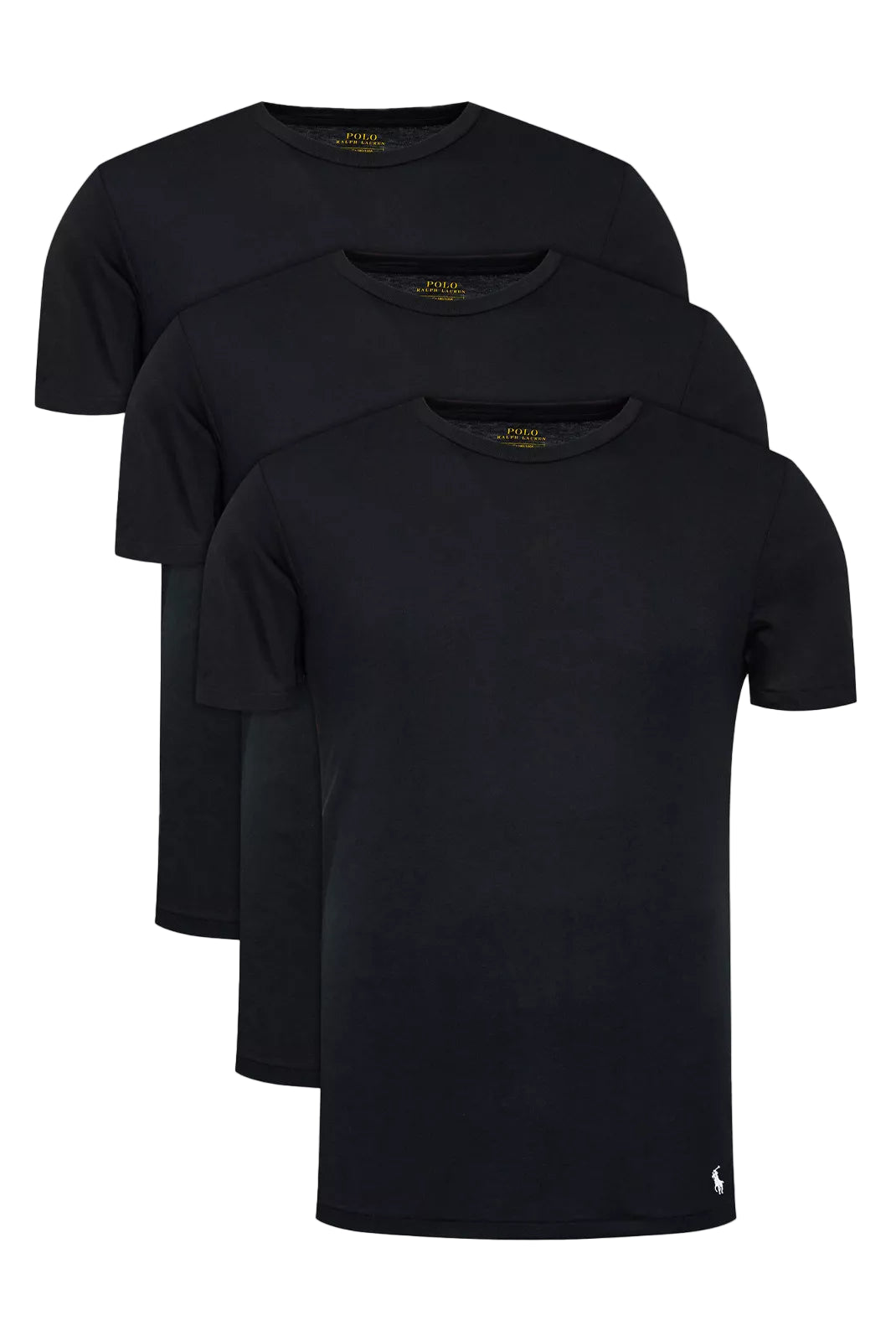 Pack de 3 t-shirts col rond noirs Ralph Lauren – vue avant