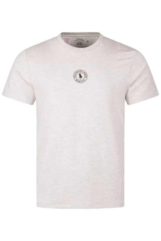 T-shirt Ralph Lauren gris logo rond poitrine – vue avant