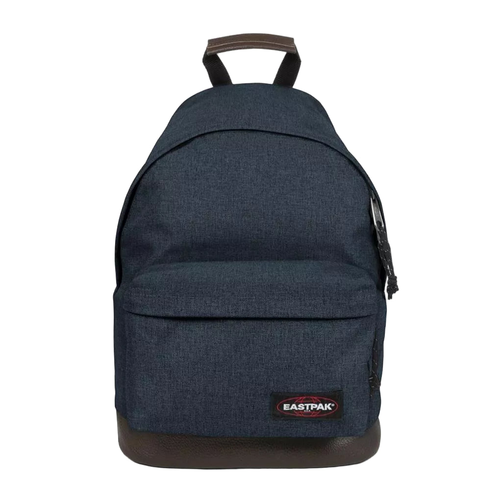 Sac à dos Eastpak WYOMING bleu denim avec base en cuir