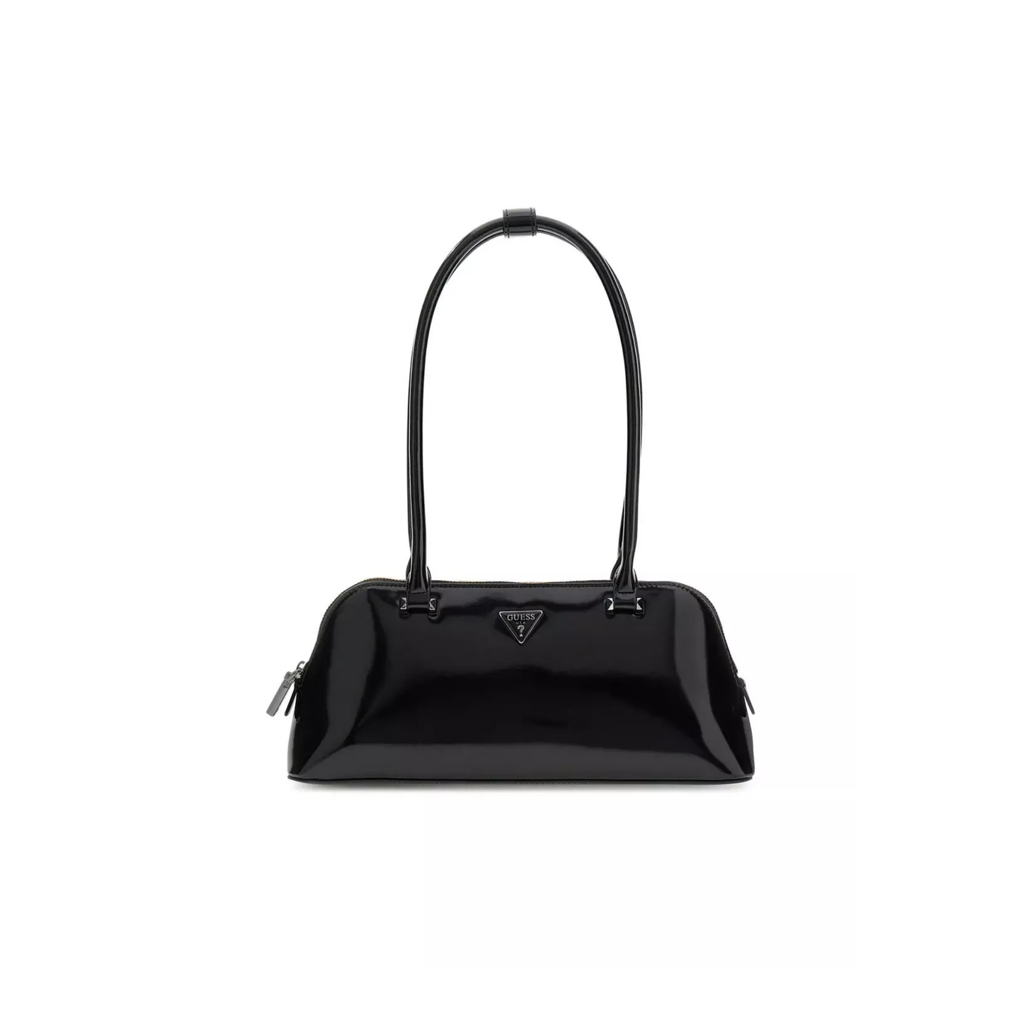 sac baguette guess arnela noir vernis vue de face