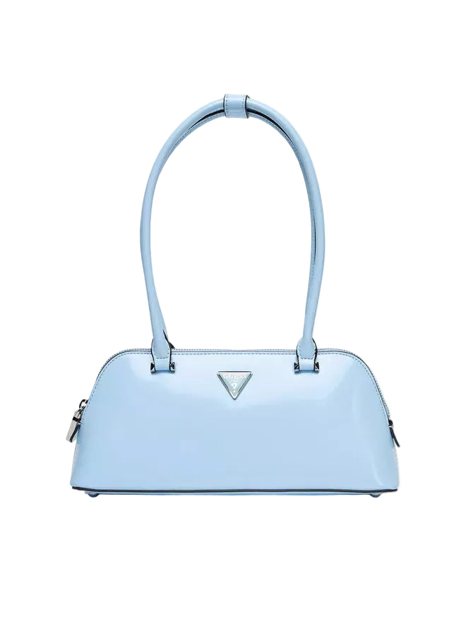 Sac à main Guess femme baguette sky blue avec logo métal vue de face