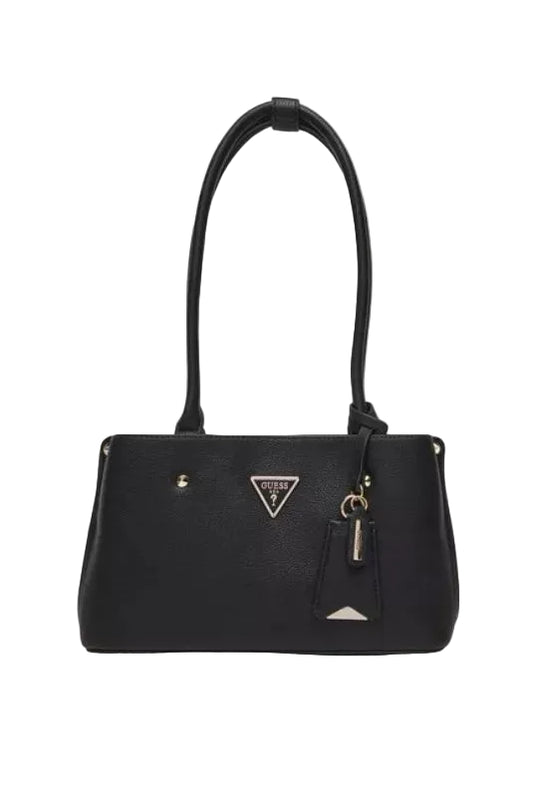 Sac à main Guess femme Meridian II noir avec logo métal vue de face