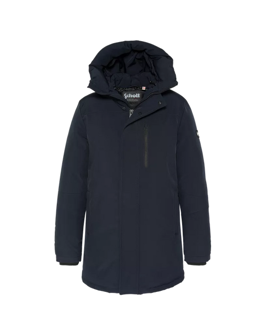 Parka Schott ATLANTA Navy avec capuche fixe – vue de face