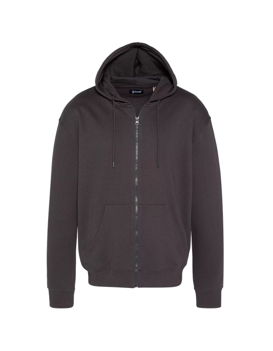 Sweat zippé Schott Badge anthracite vue de face