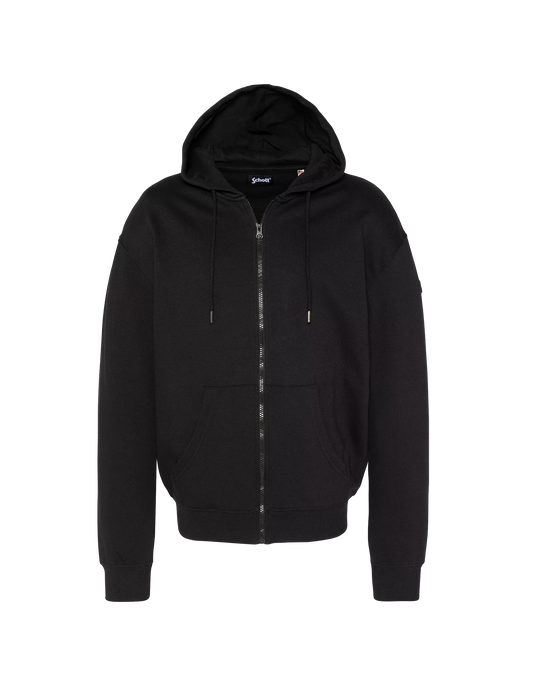 Sweat zippé Schott Badge noir vue de face