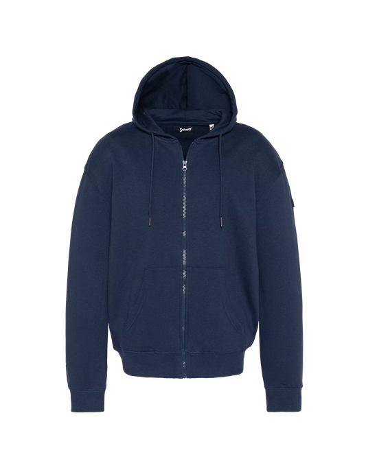 Sweat zippé Schott Badge navy vue de face