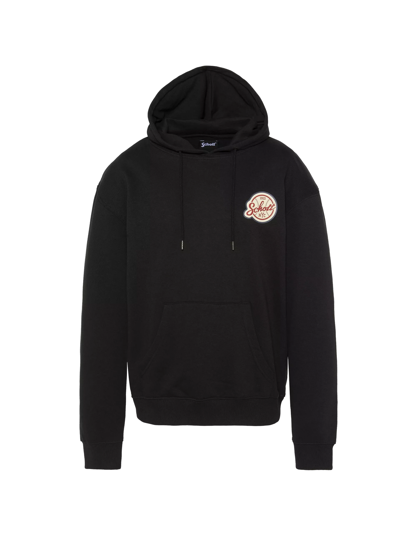 Sweat à capuche Schott BASEBALL black vue de face