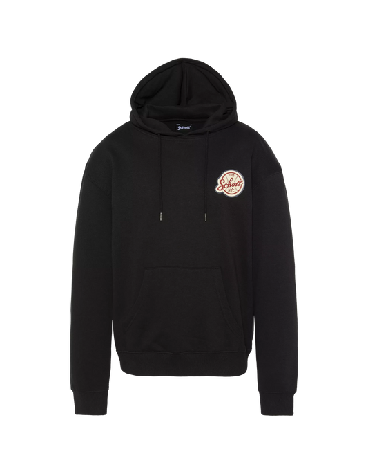 Sweat à capuche Schott BASEBALL black vue de face