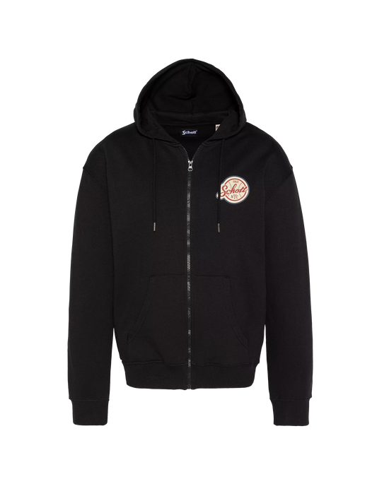 Sweat zippé Schott Baseball noir vue de face