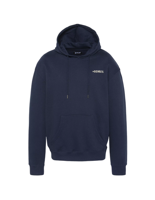 Sweat Schott BURN navy imprimé USA vue de face