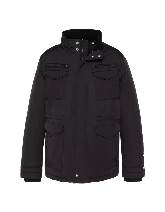 Parka Schott DELTA25 noire multipoche – vue de face