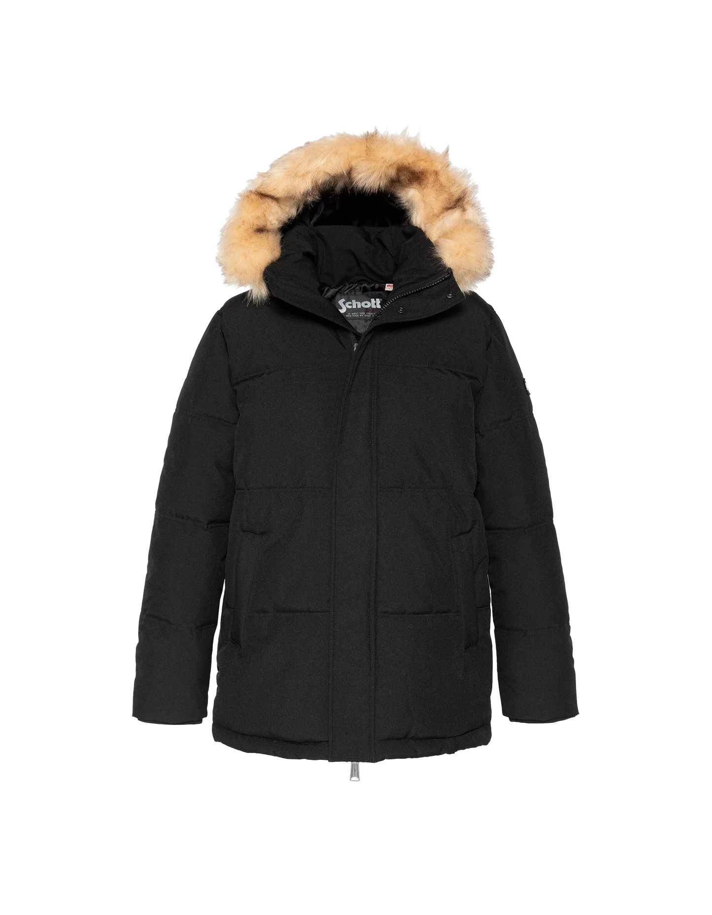 Parka Schott JAMES25 noire – vue de face