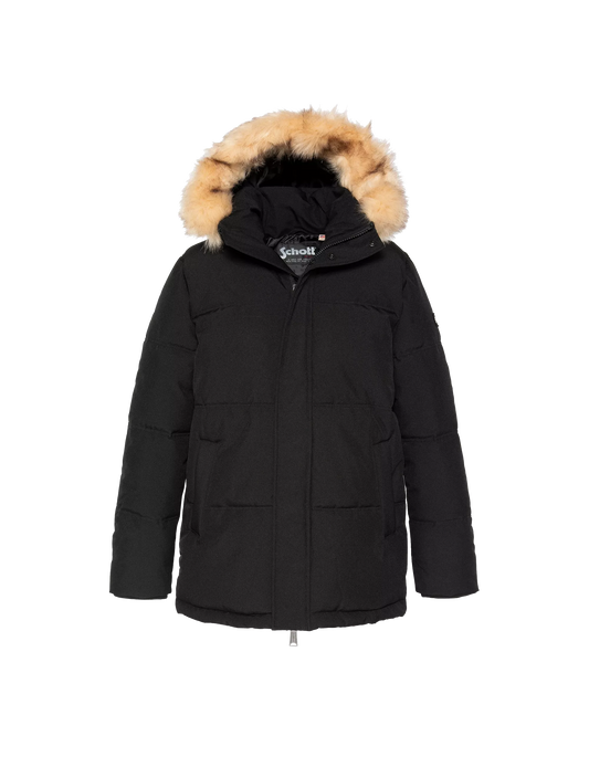 Parka Schott JAMES25 noire – vue de face