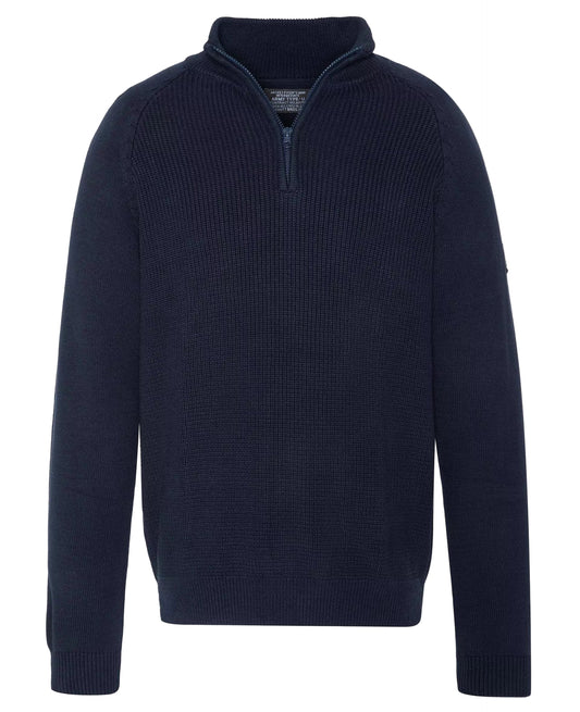 Pull Schott PLALI navy col zippé – vue de face