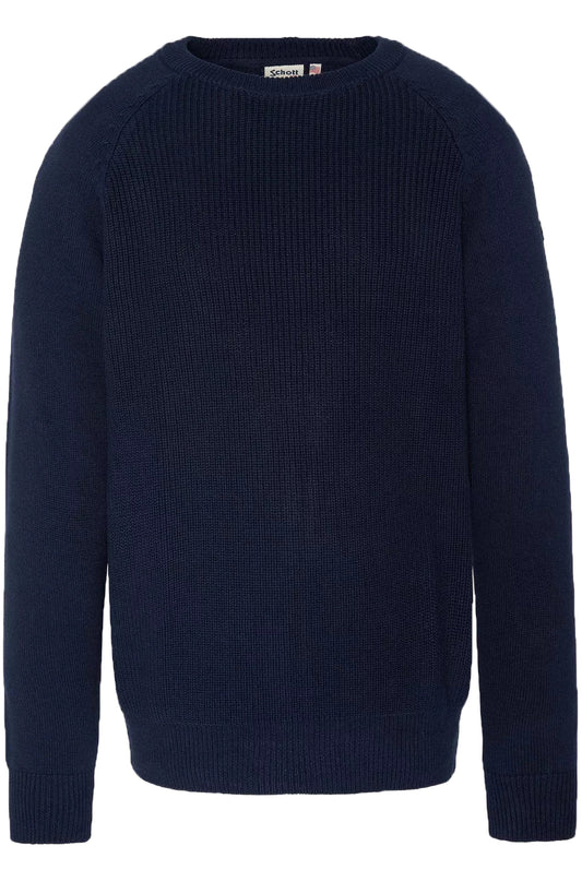 Pull Schott PLALI2 Navy col rond – vue de face