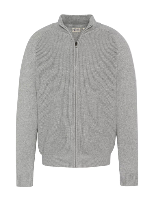 Pull Schott PLALI3 Gris zippé – vue de face