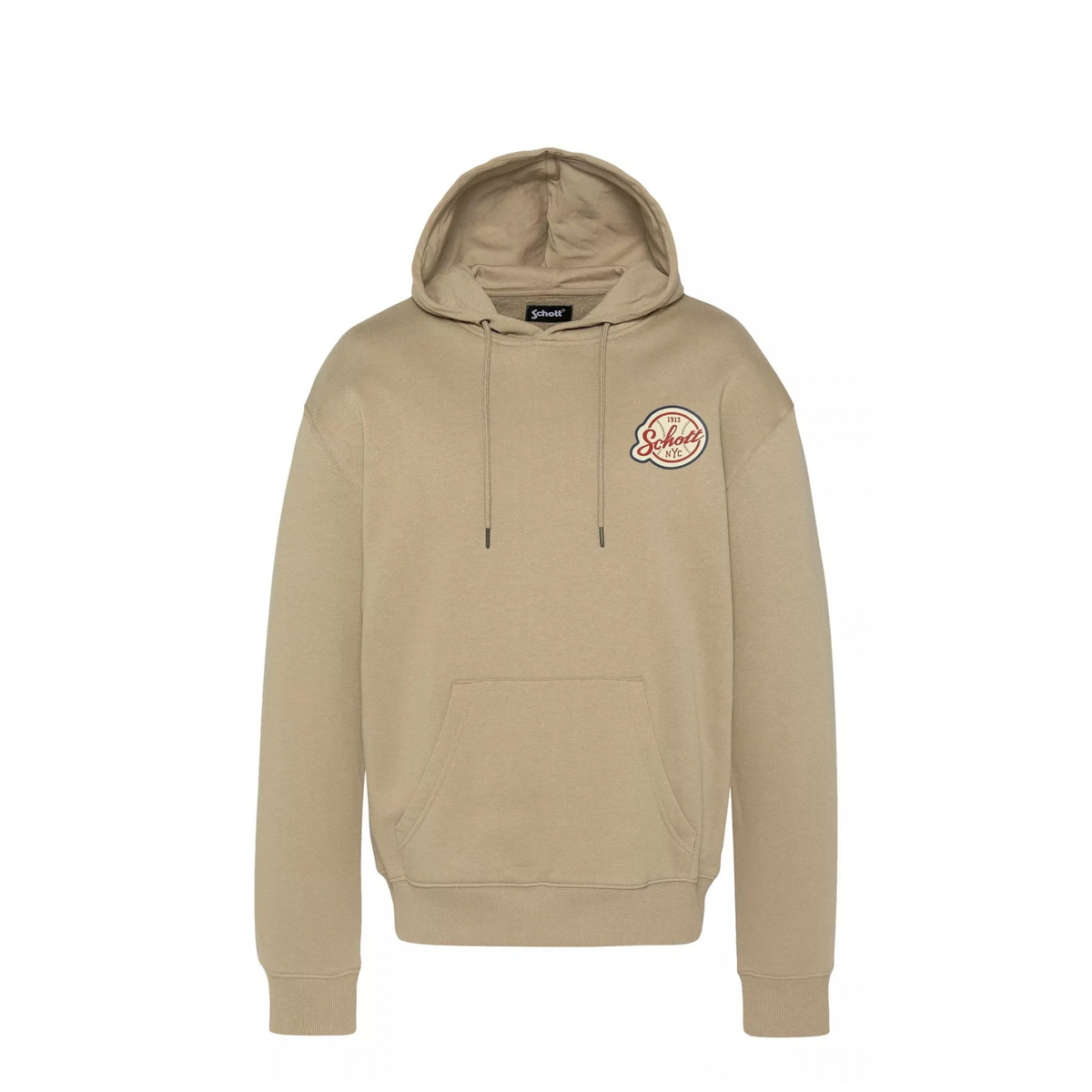sweat à capuche schott baseball homme mastic vue face