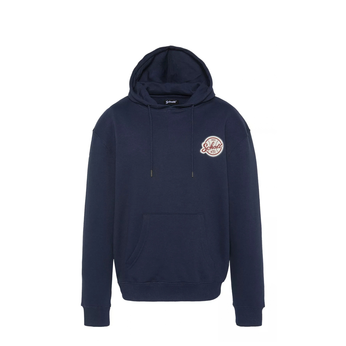 sweat à capuche schott baseball homme navy vue face