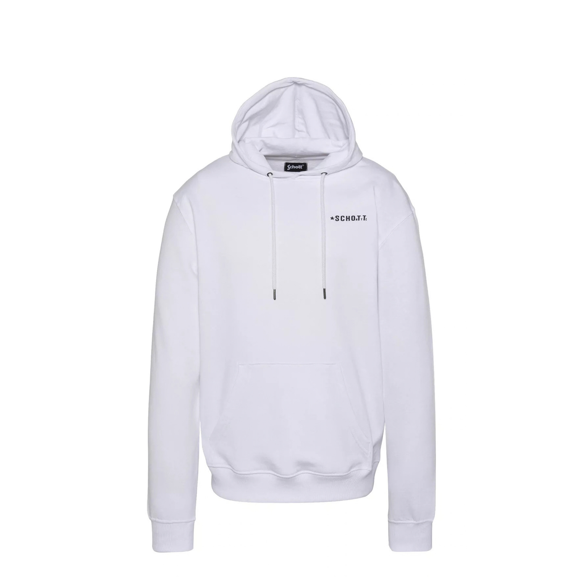sweat à capuche schott burn homme blanc vue face