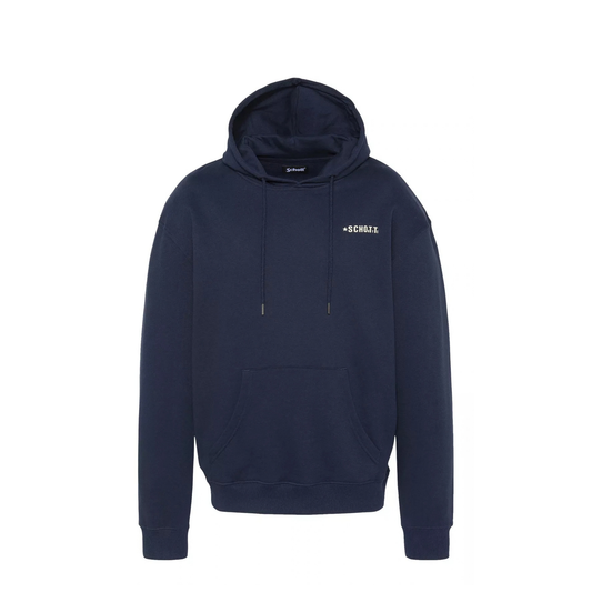 sweat à capuche schott burn homme navy vue face
