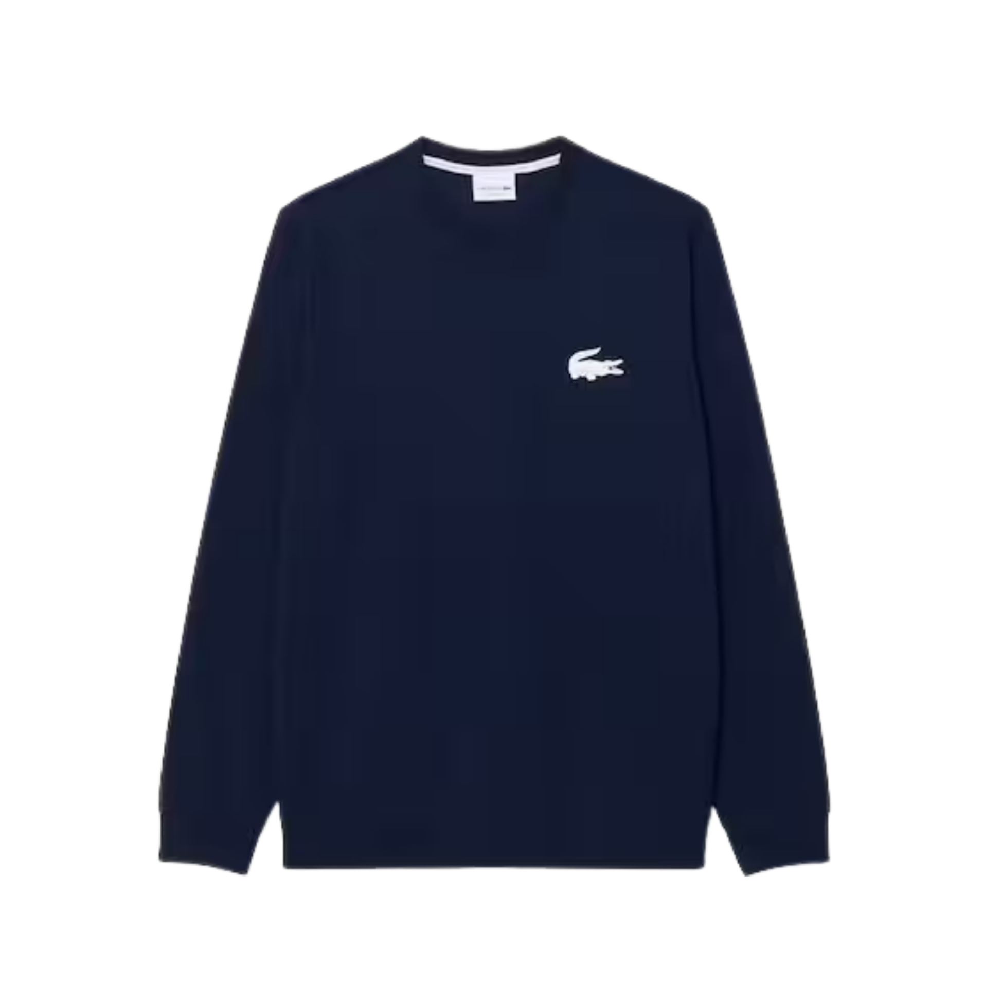 sweat lacoste homme bleu marine col rond vue de face