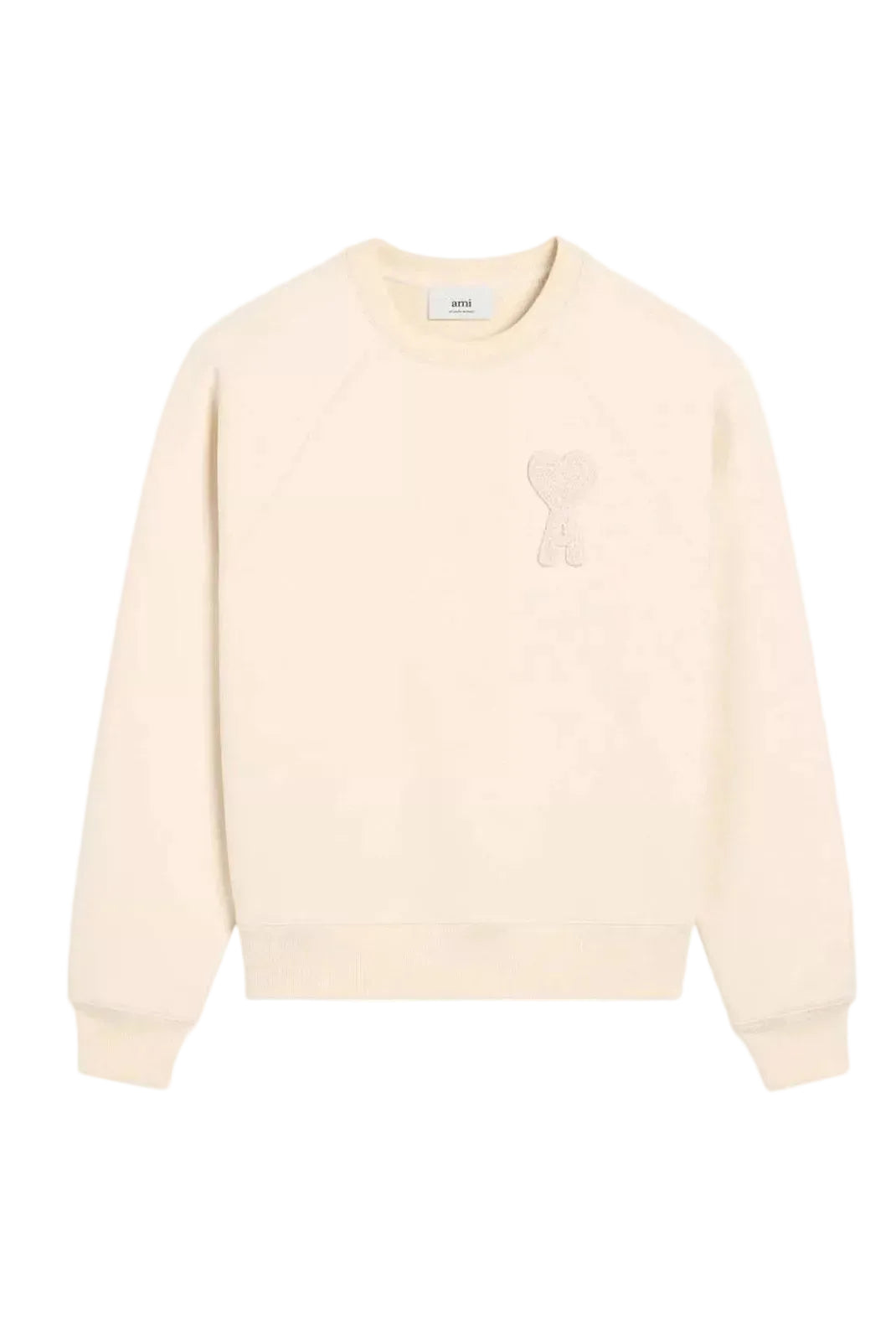 sweatshirt ami paris beige coeur patché face