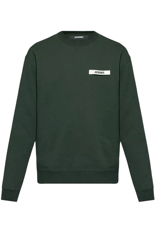 sweatshirt Jacquemus gros grain homme vert foncé face