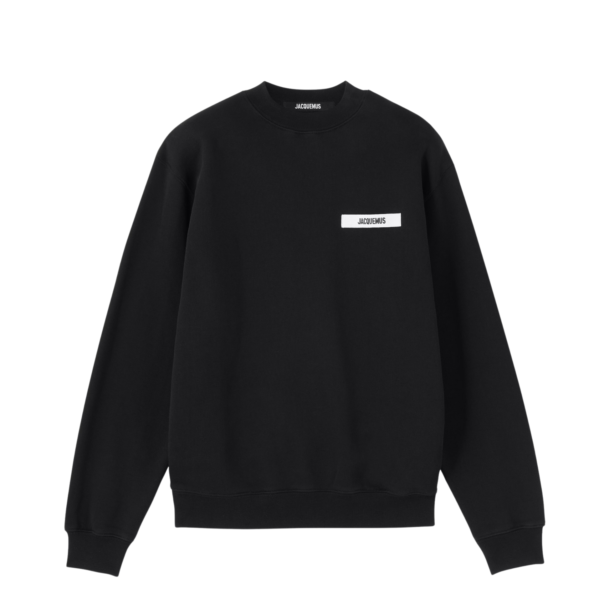 sweatshirt jacquemus gros grain noir ruban logo brodé face