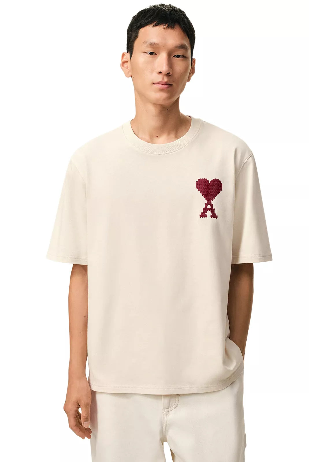 t shirt ami paris homme lune vue face