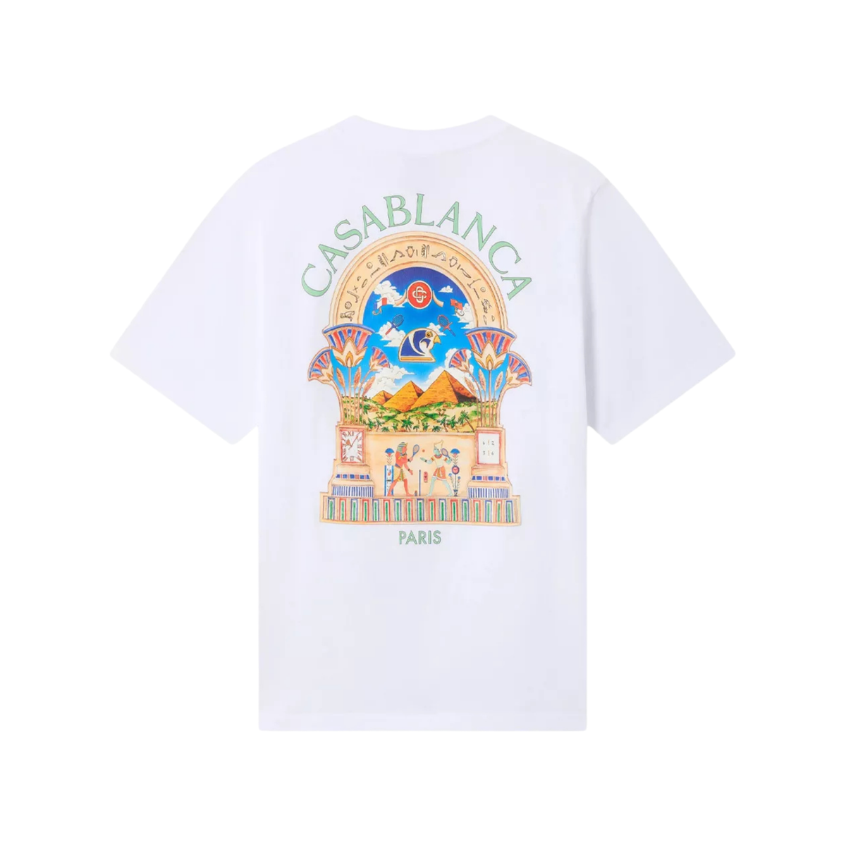 t-shirt casablanca homme blanc egyptian l'arche imprimé dos