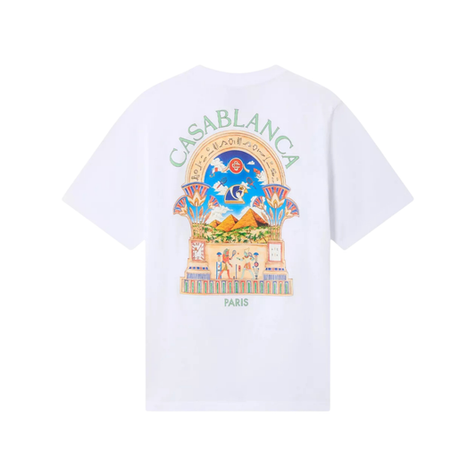 t-shirt casablanca homme blanc egyptian l'arche imprimé dos
