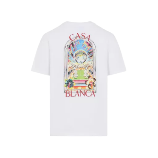 t-shirt casablanca homme blanc landscape grand imprimé dos