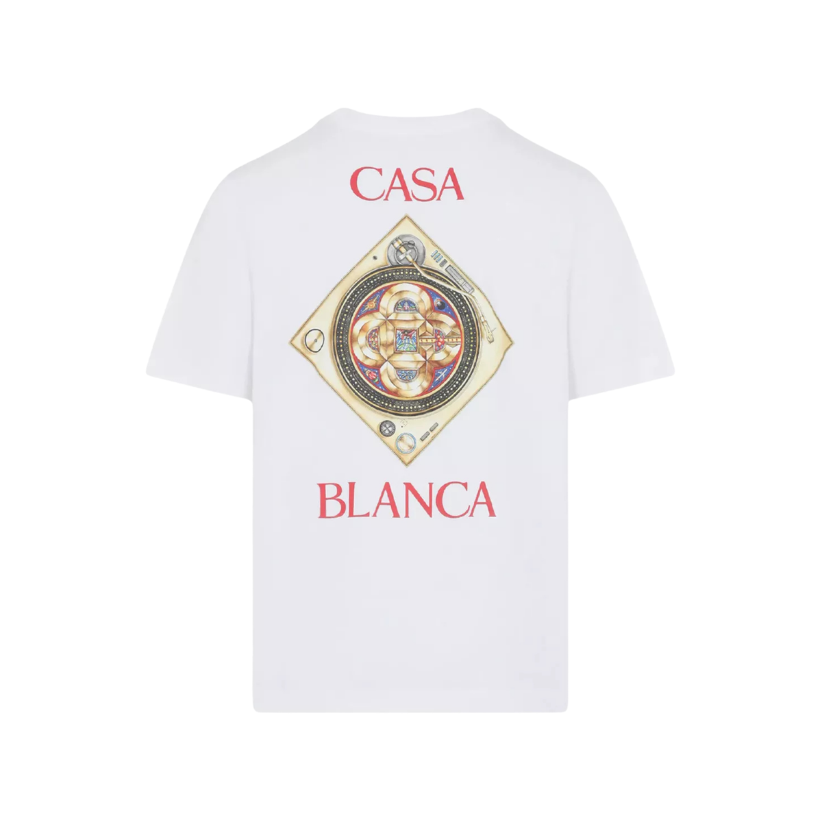 t-shirt casablanca homme blanc plafond orné de musique imprimé dos