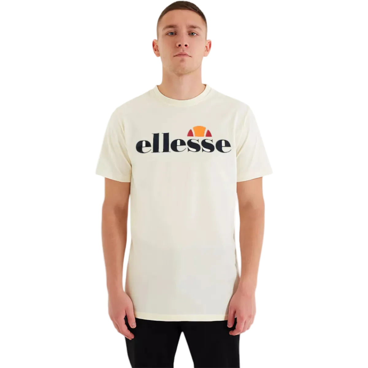 t-shirt Ellesse homme beige big logo frontal