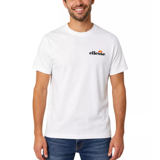 t-shirt ellesse homme blanc logo signature porté vue avant