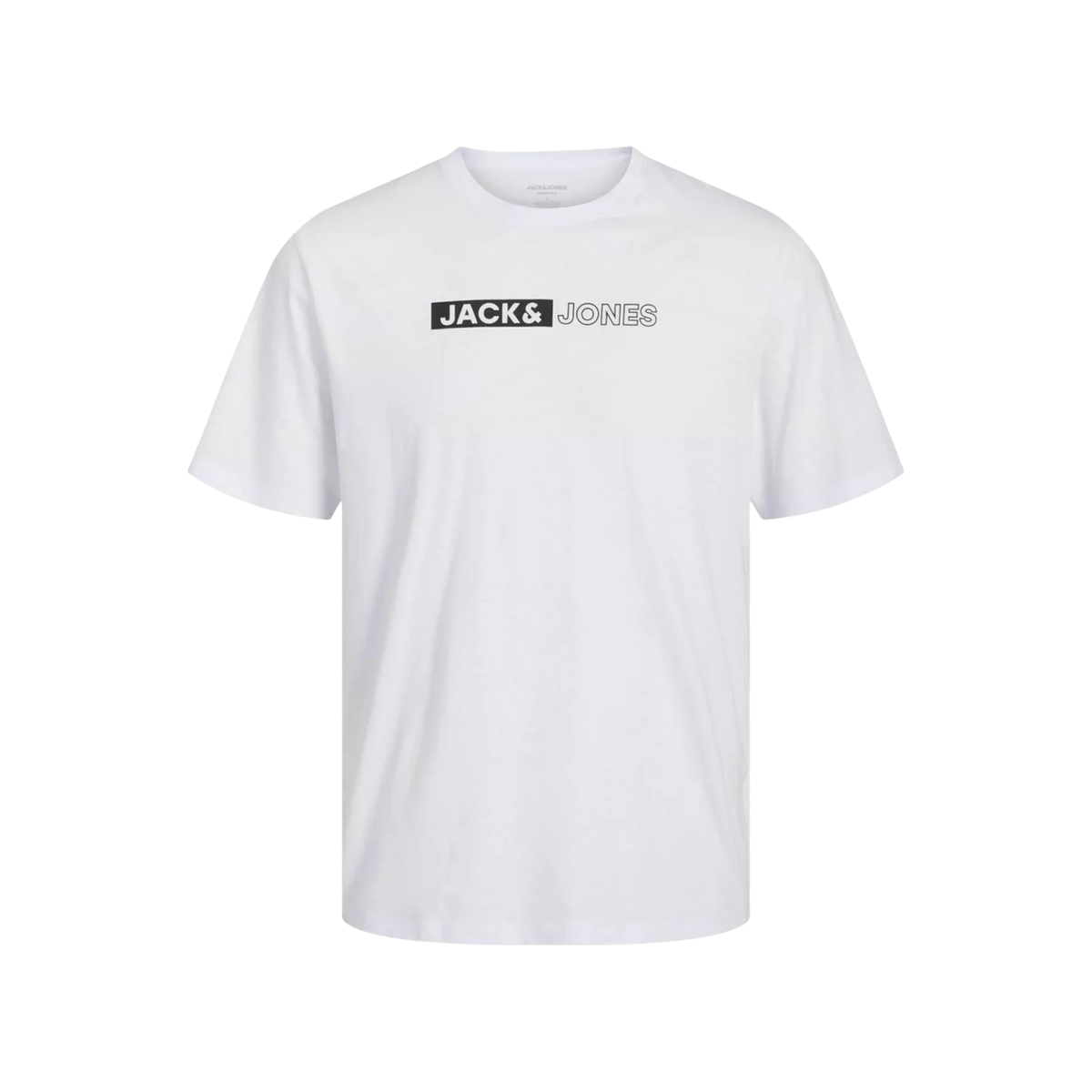 t-shirt jack and jones homme blanc logo block vue avant