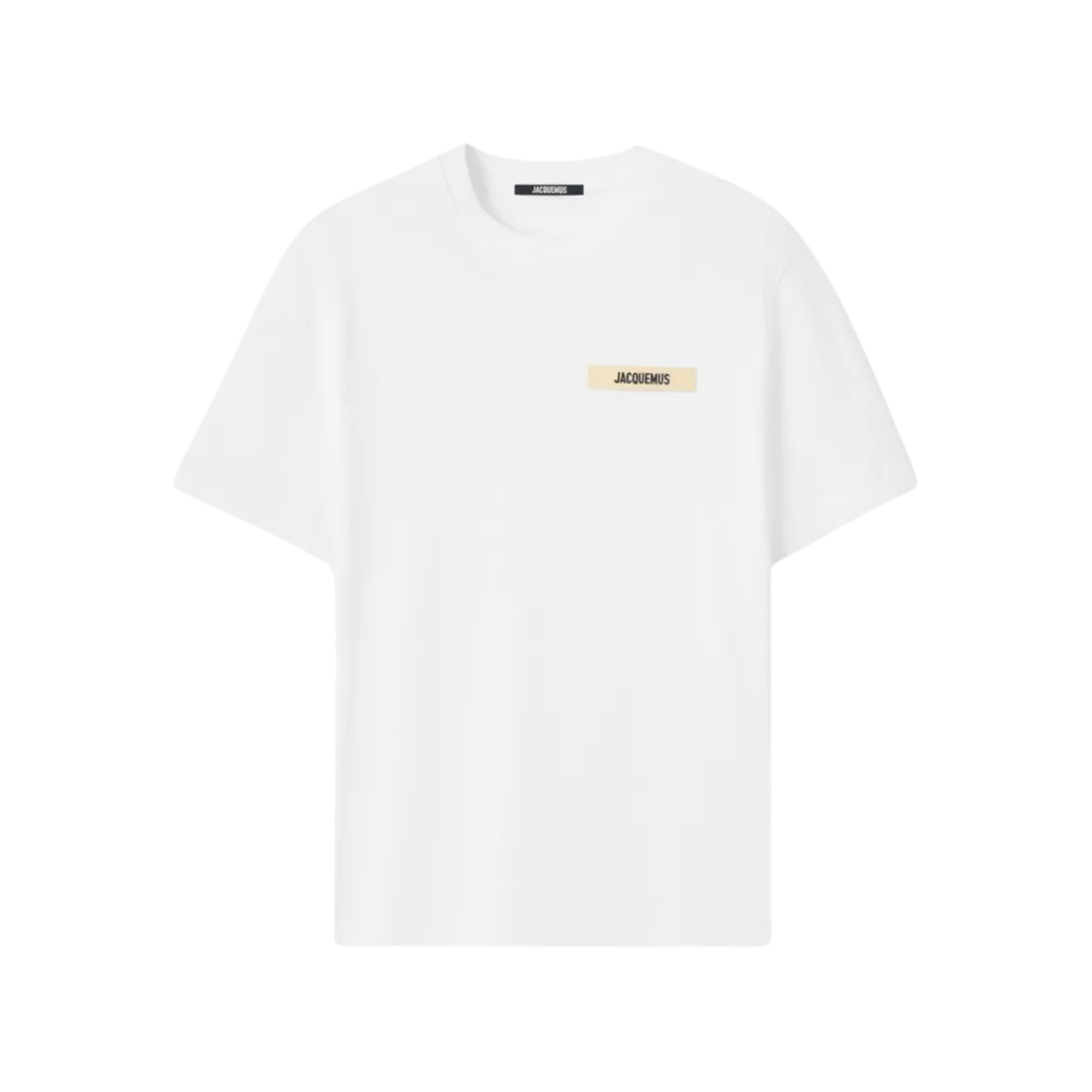 t-shirt jacquemus gros grain homme white ruban logo brodé