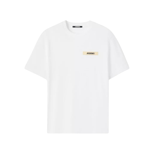 t-shirt jacquemus gros grain homme white ruban logo brodé