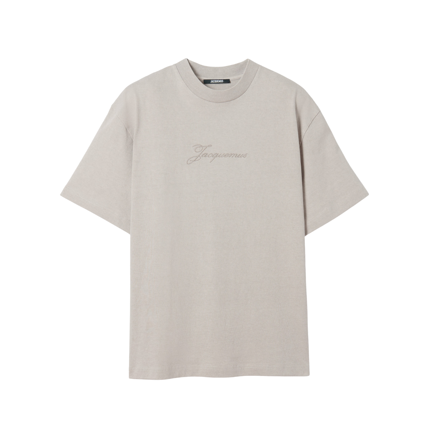 t-shirt jacquemus pigmento beige signature brodée face