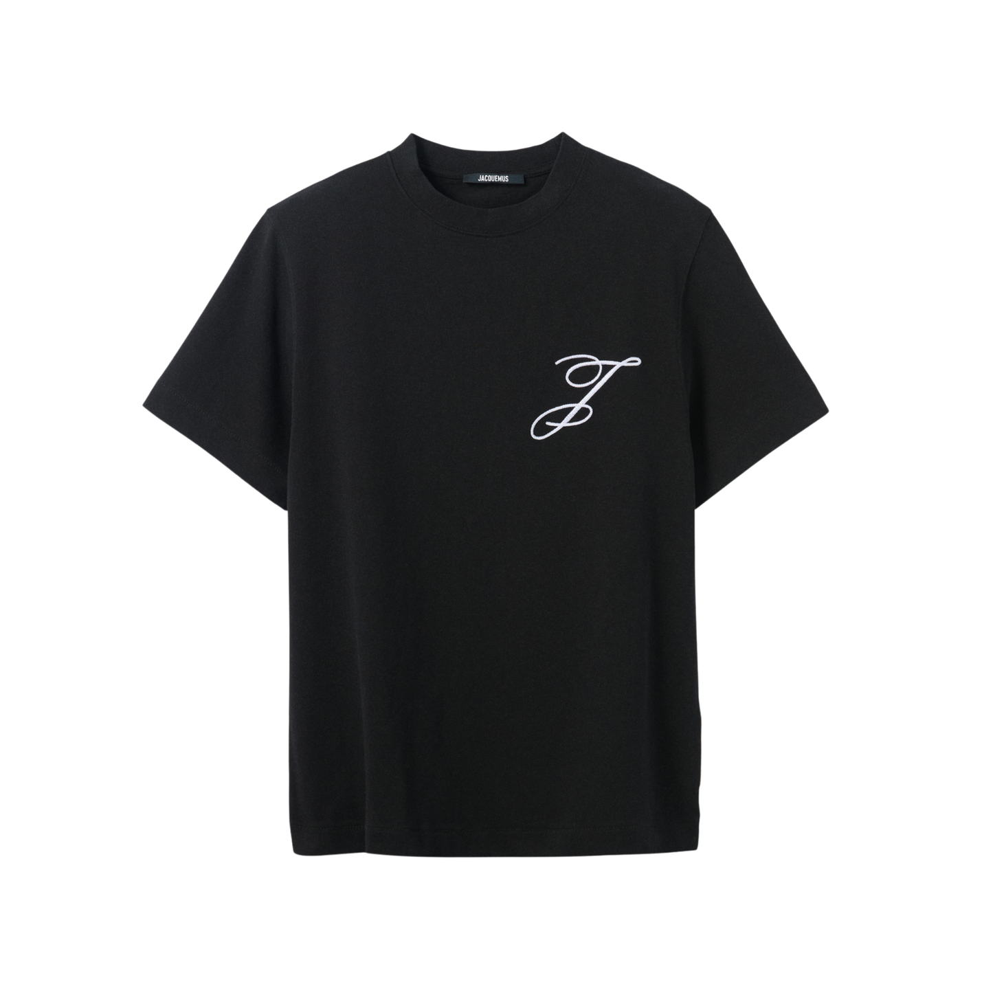 t-shirt jacquemus signature noir logo j brodé face