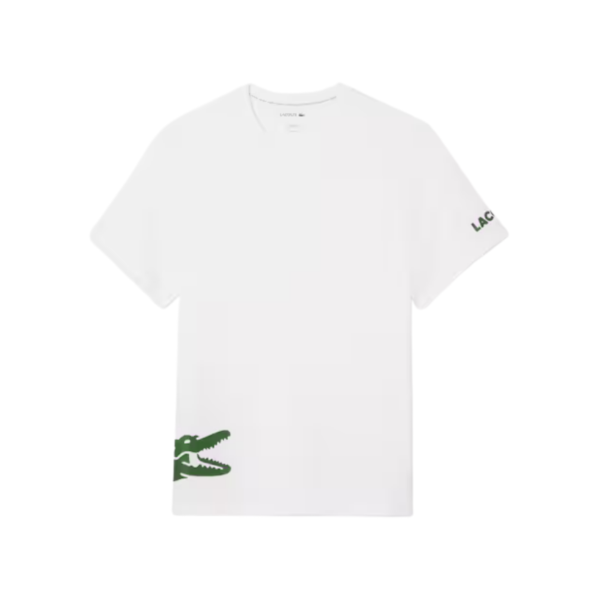t-shirt lacoste homme blanc big logo side vue de face