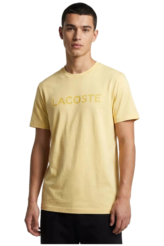 t shirt lacoste homme jaune big logo