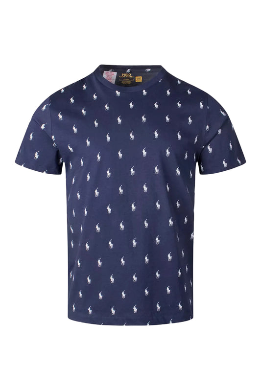 t shirt polo ralph lauren bleu motifs pony