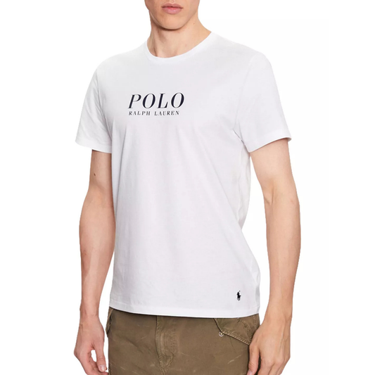 t-shirt ralph lauren homme blanc big polo porté de face