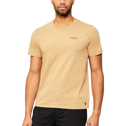 t-shirt ralph lauren homme classic camel logo polo cœur porté de face