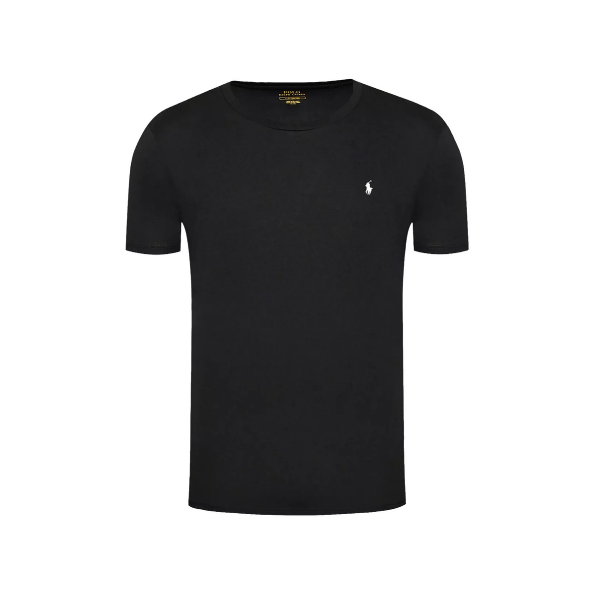 t-shirt ralph lauren homme noir pony brodé vue de face