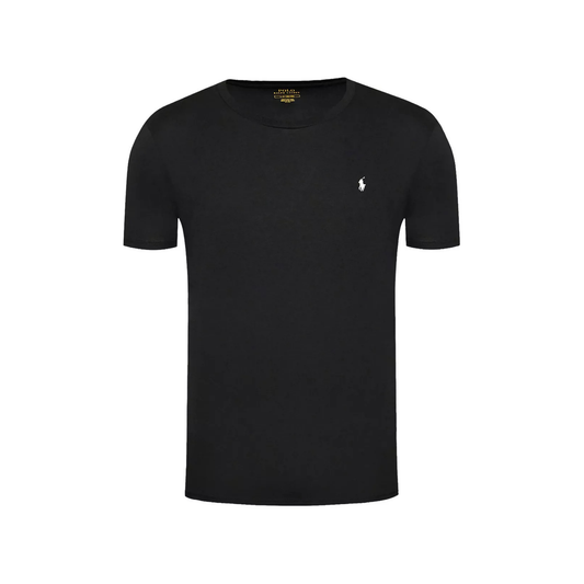 t-shirt ralph lauren homme noir pony brodé vue de face